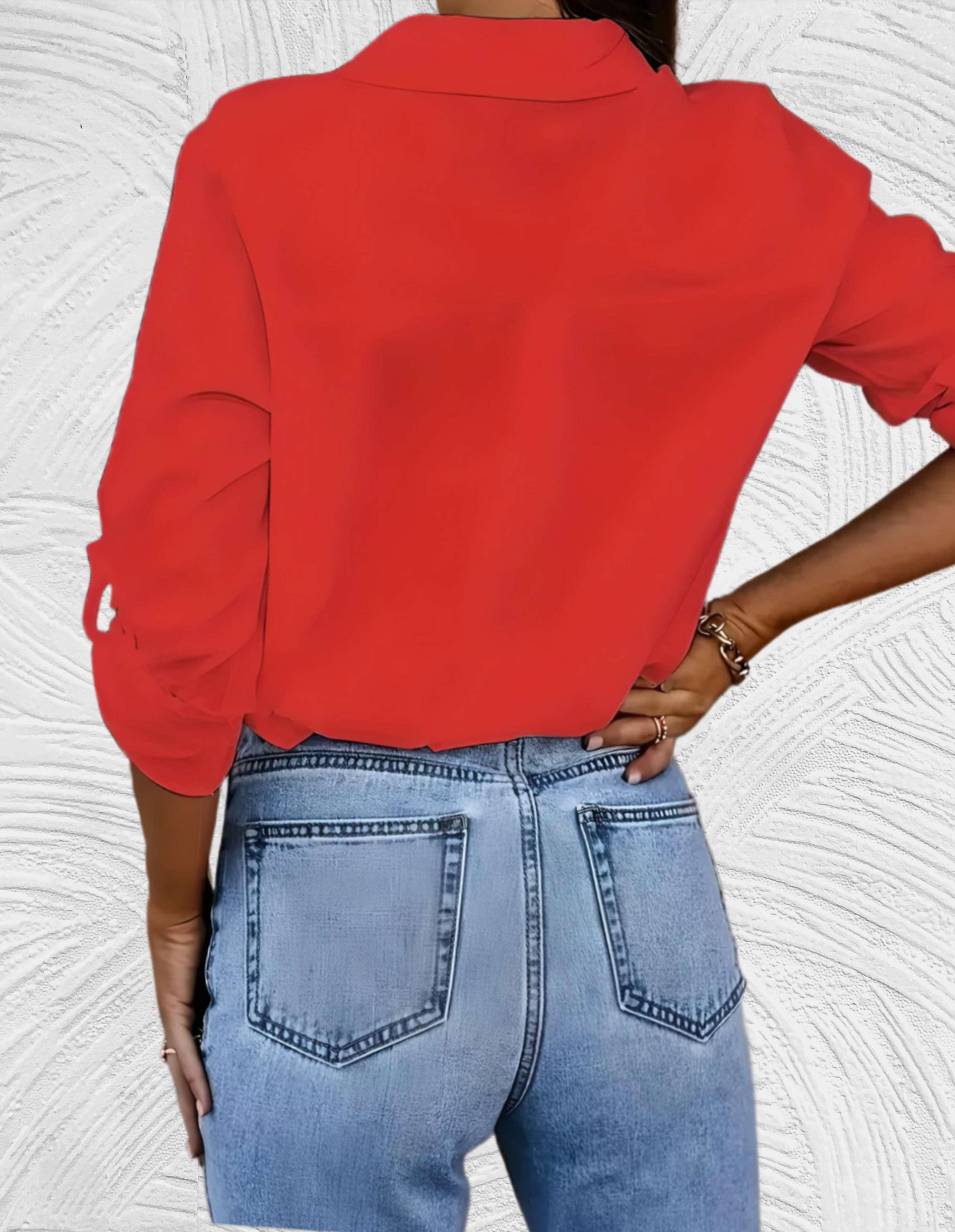 Comfortabel casual lange blouse met knoopsluiting poloshirt
