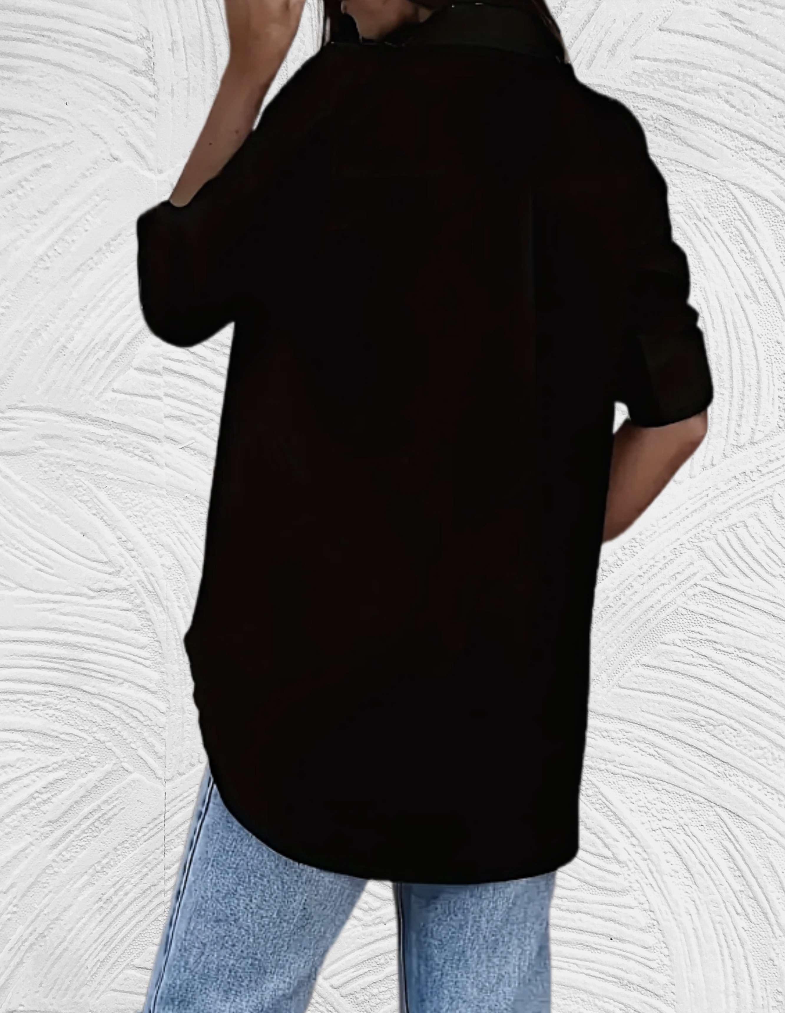 Comfortabel casual lange blouse met knoopsluiting poloshirt