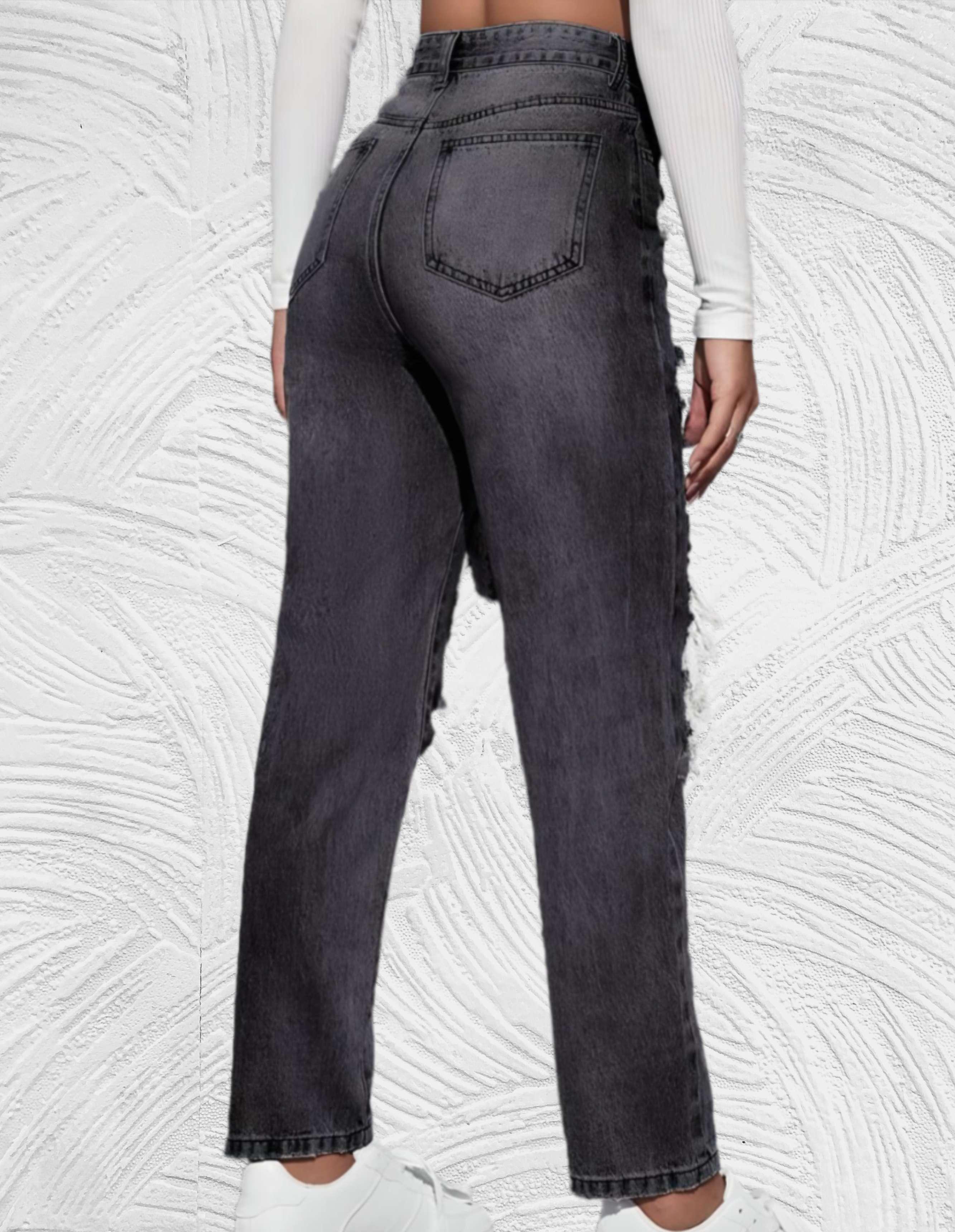 Goed passende skinny jeans met gescheurd design en hoge taille