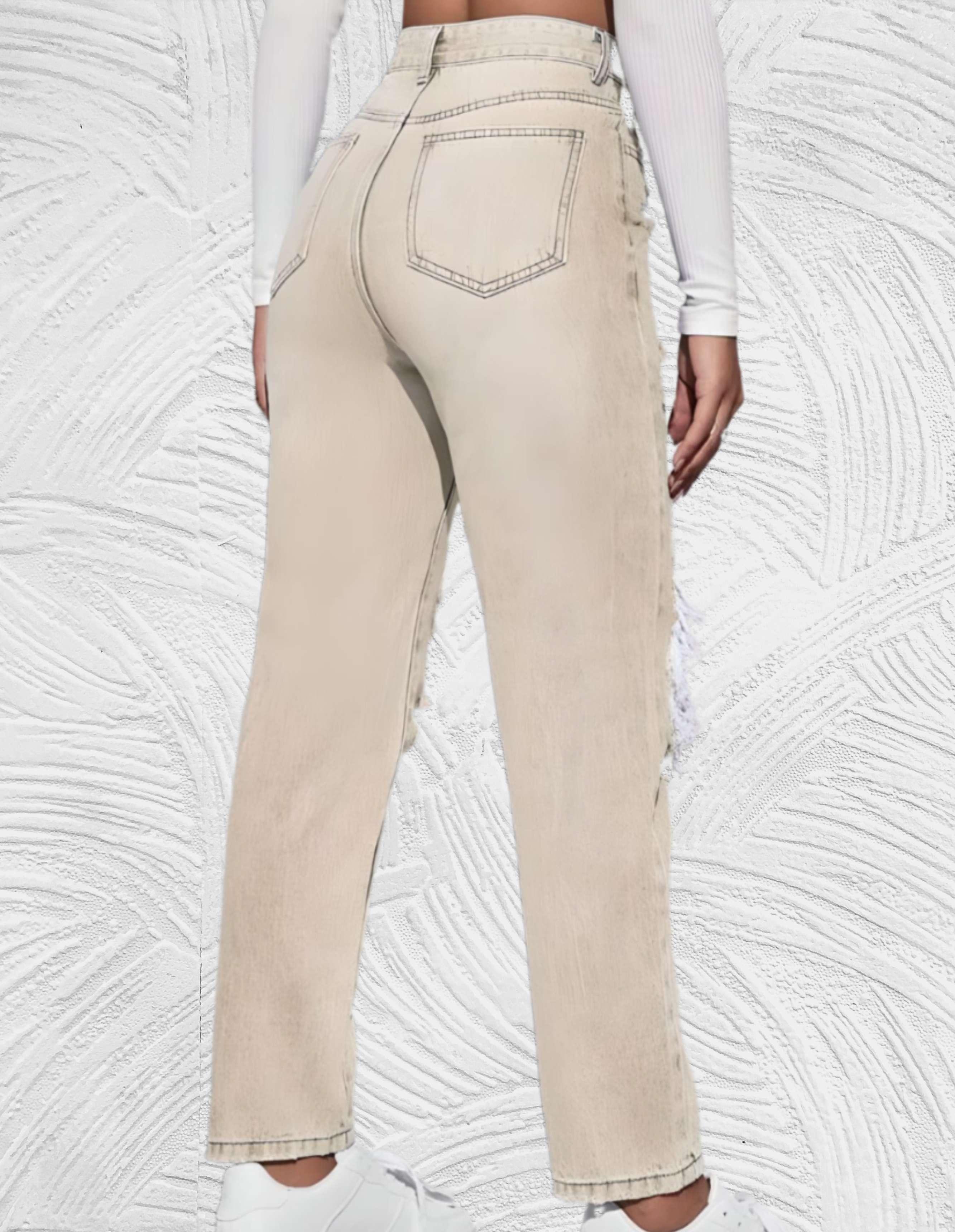 Goed passende skinny jeans met gescheurd design en hoge taille