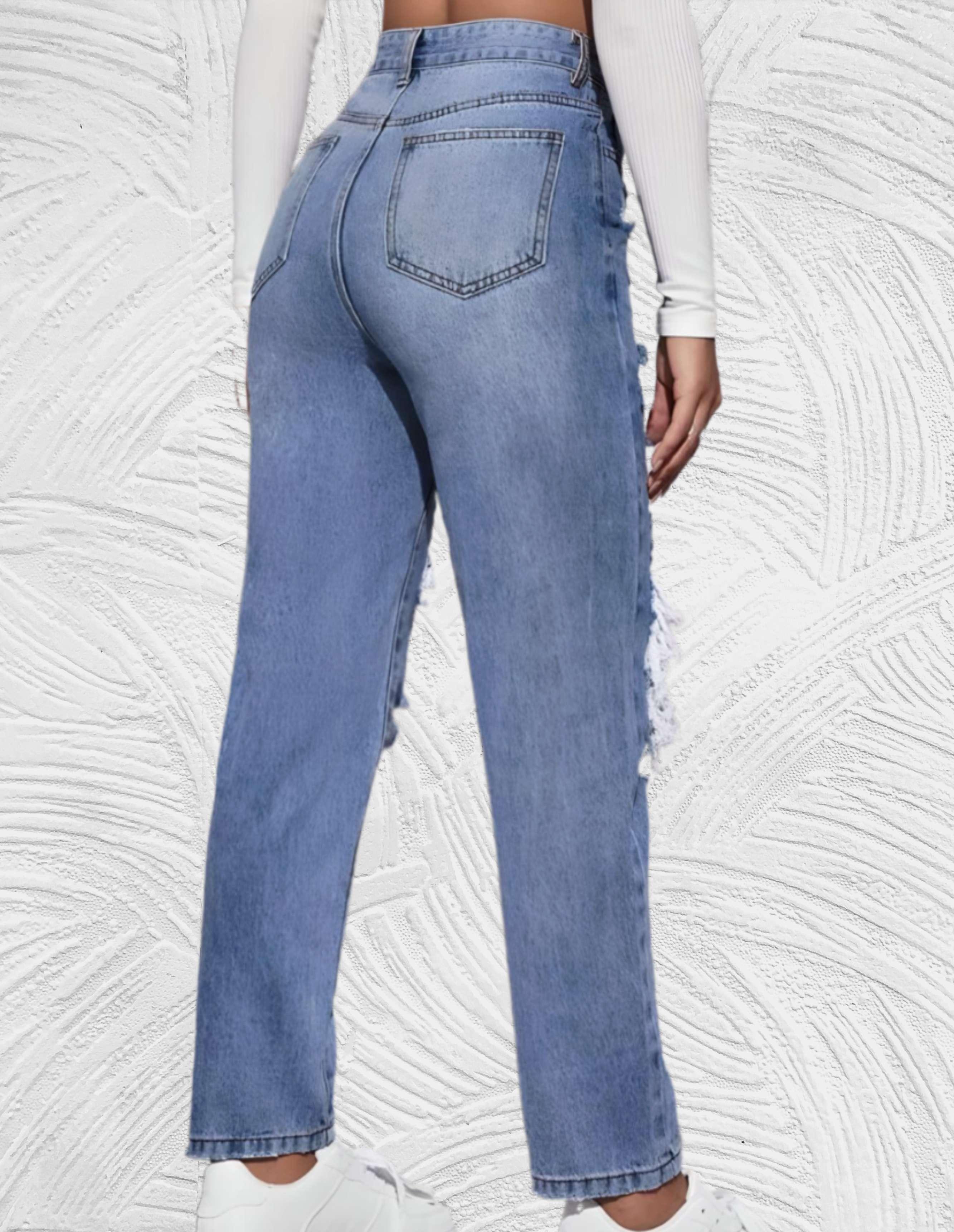 Goed passende skinny jeans met gescheurd design en hoge taille