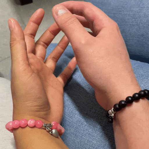 Maelis™ | Liefdesband – Roze Jade & Onyx