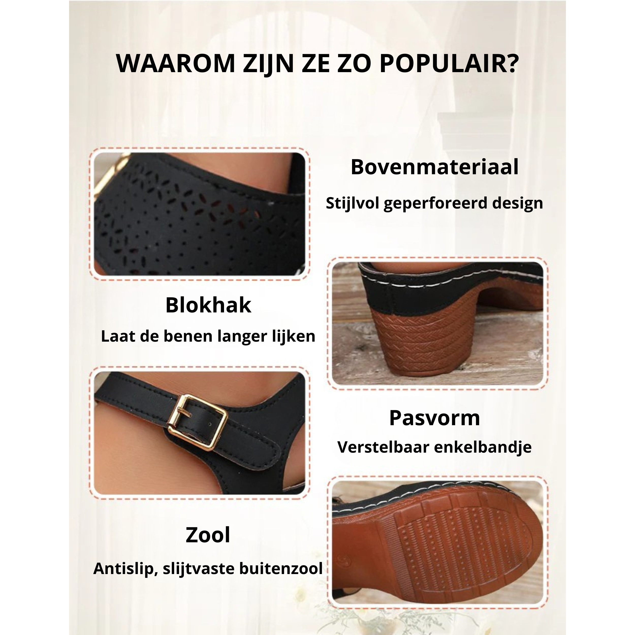 Odette⢠| 50% kortingšDames sandalen met blokhak