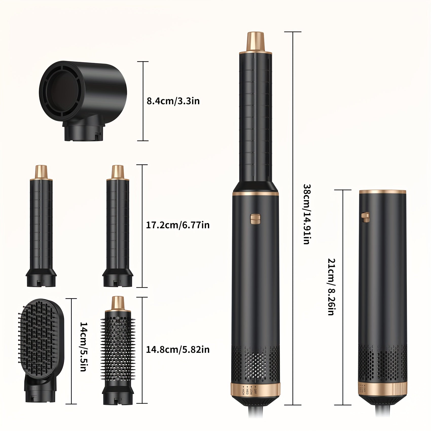 Camille™ | 5-in-1 Föhnborstel Set – Air Curler & Stylingtool met Negatieve Ionen (800W | EU Plug)