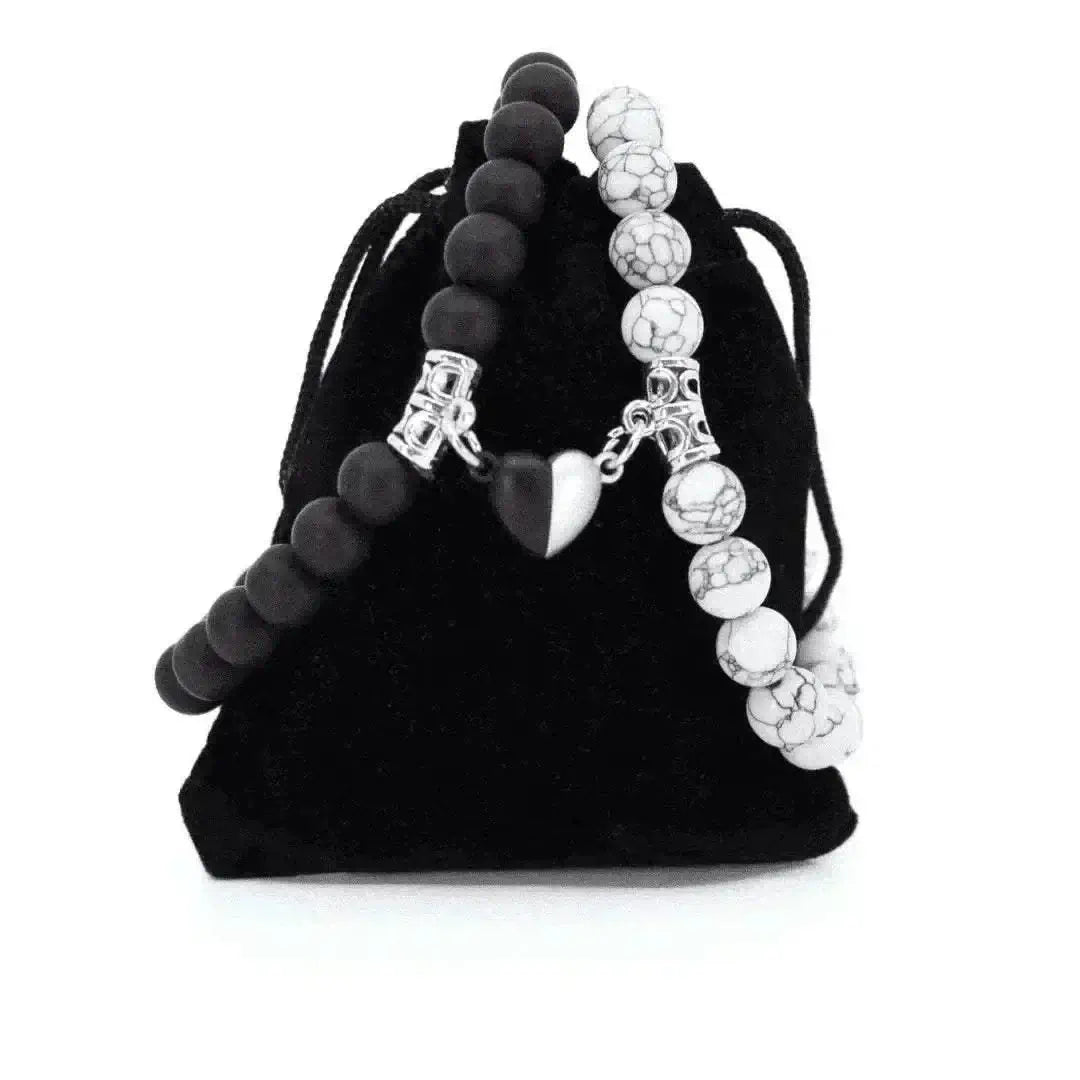 Gaia™ | Liefdesband -  Howlite & Onyx