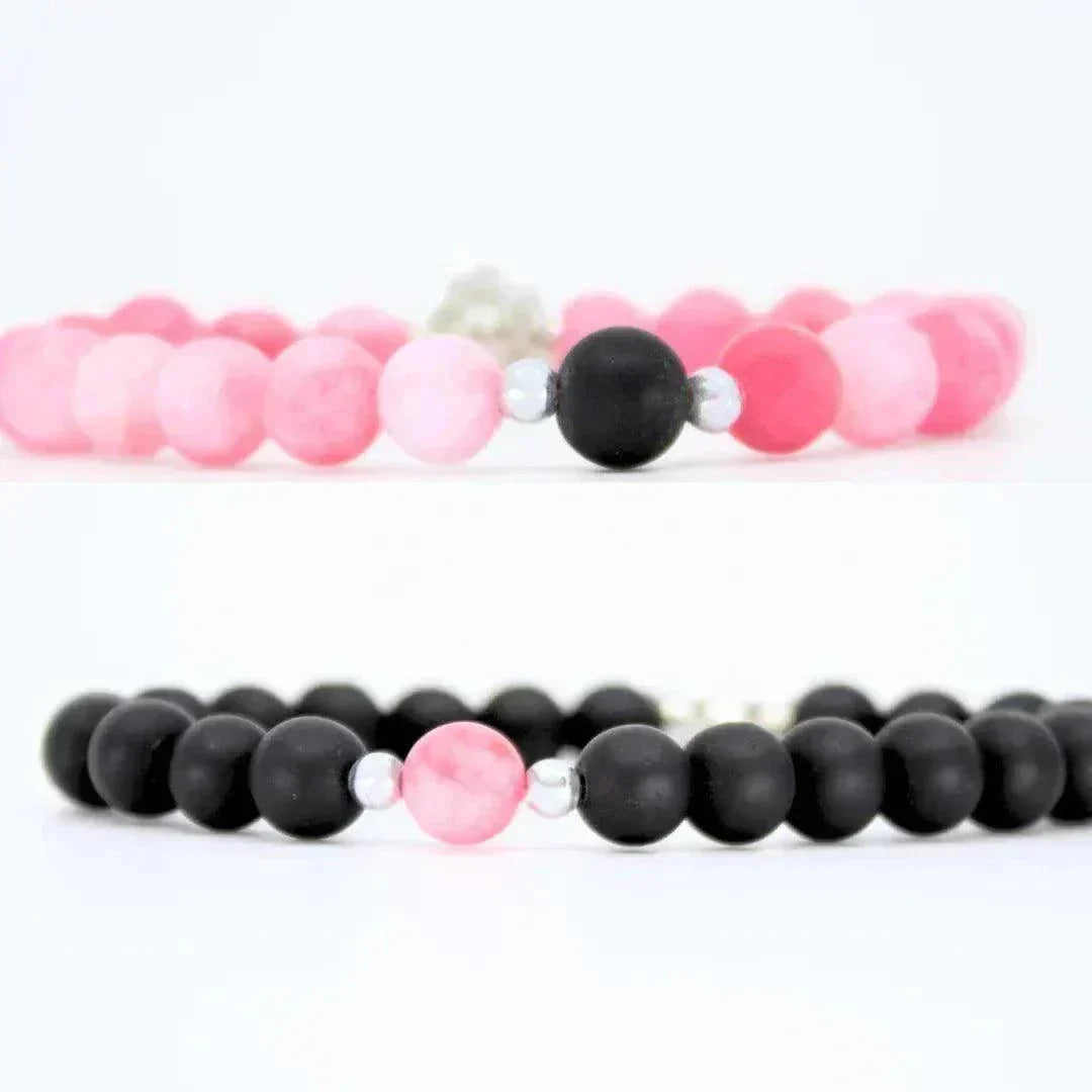 Maelis™ | Liefdesband – Roze Jade & Onyx