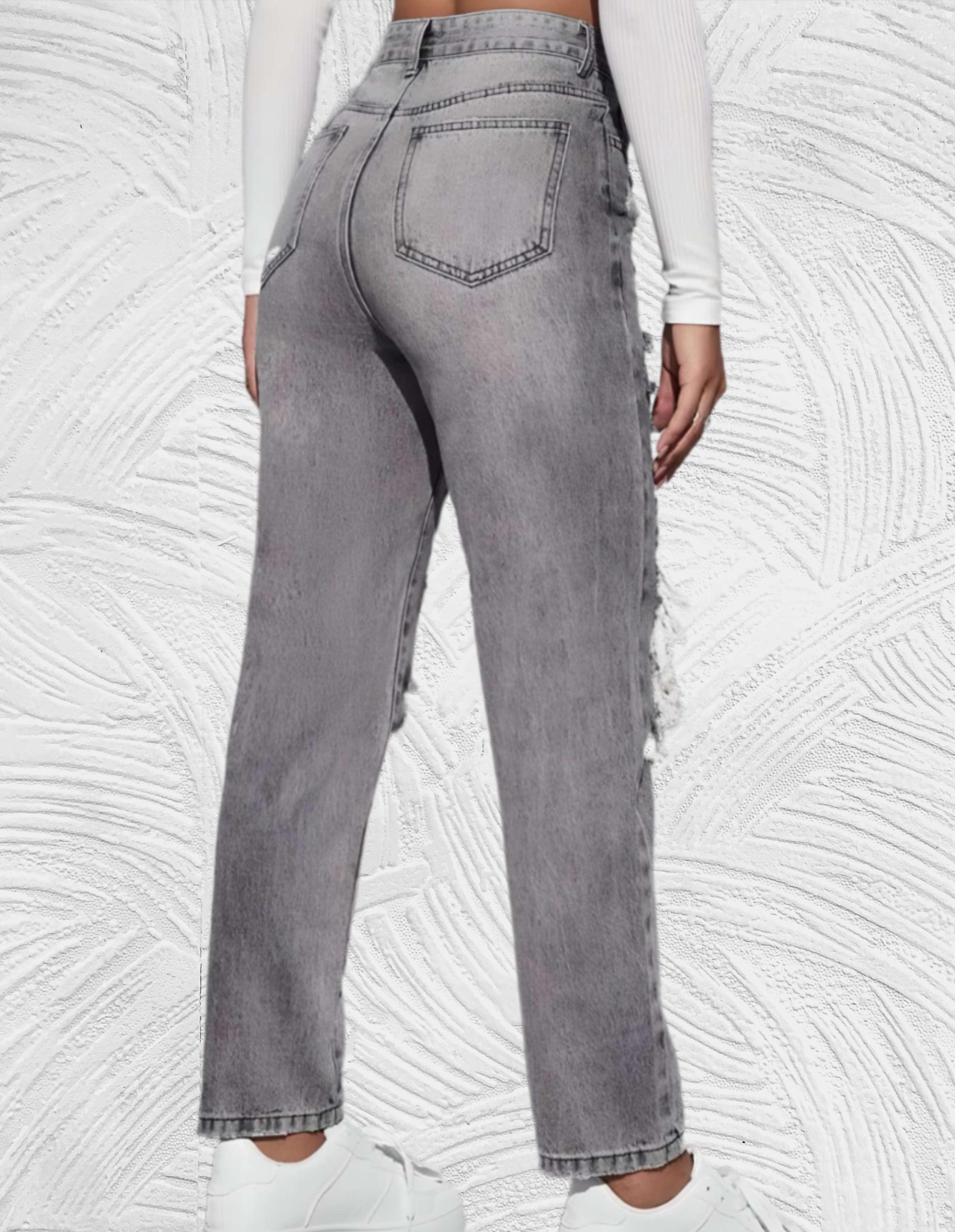 Goed passende skinny jeans met gescheurd design en hoge taille