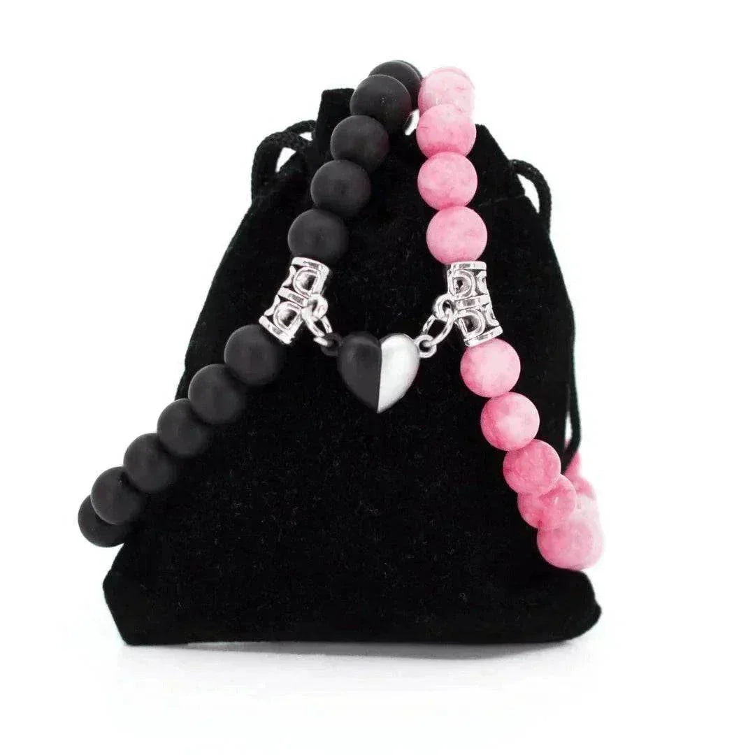 Maelis™ | Liefdesband – Roze Jade & Onyx