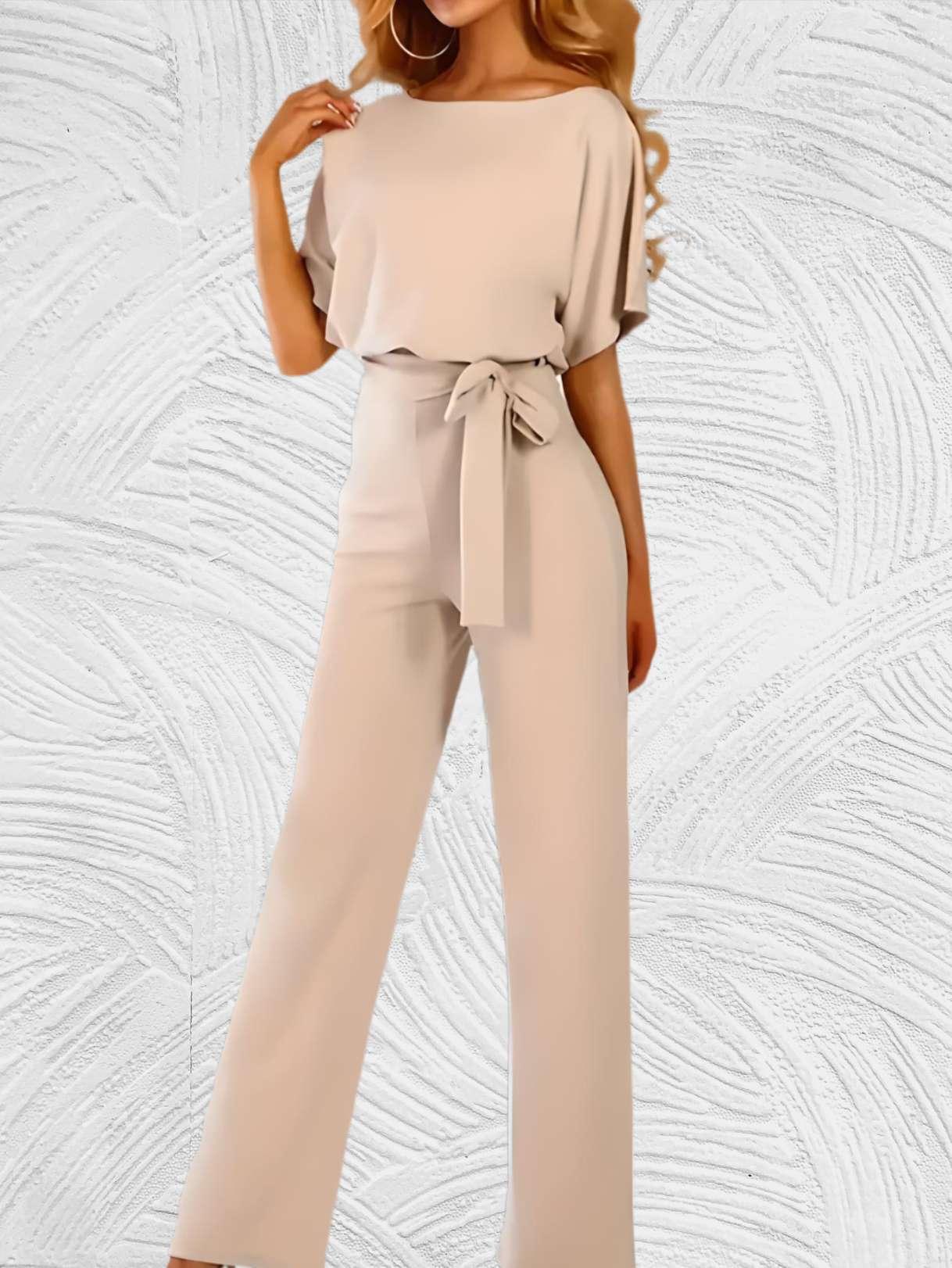 Elegante slim fit jumpsuit met riemknoopontwerp