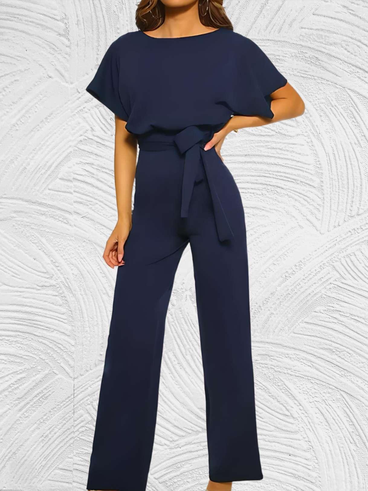 Elegante slim fit jumpsuit met riemknoopontwerp